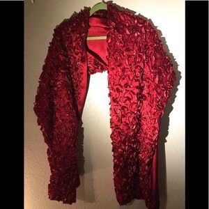 WRAP. RED RIBBON & beaded